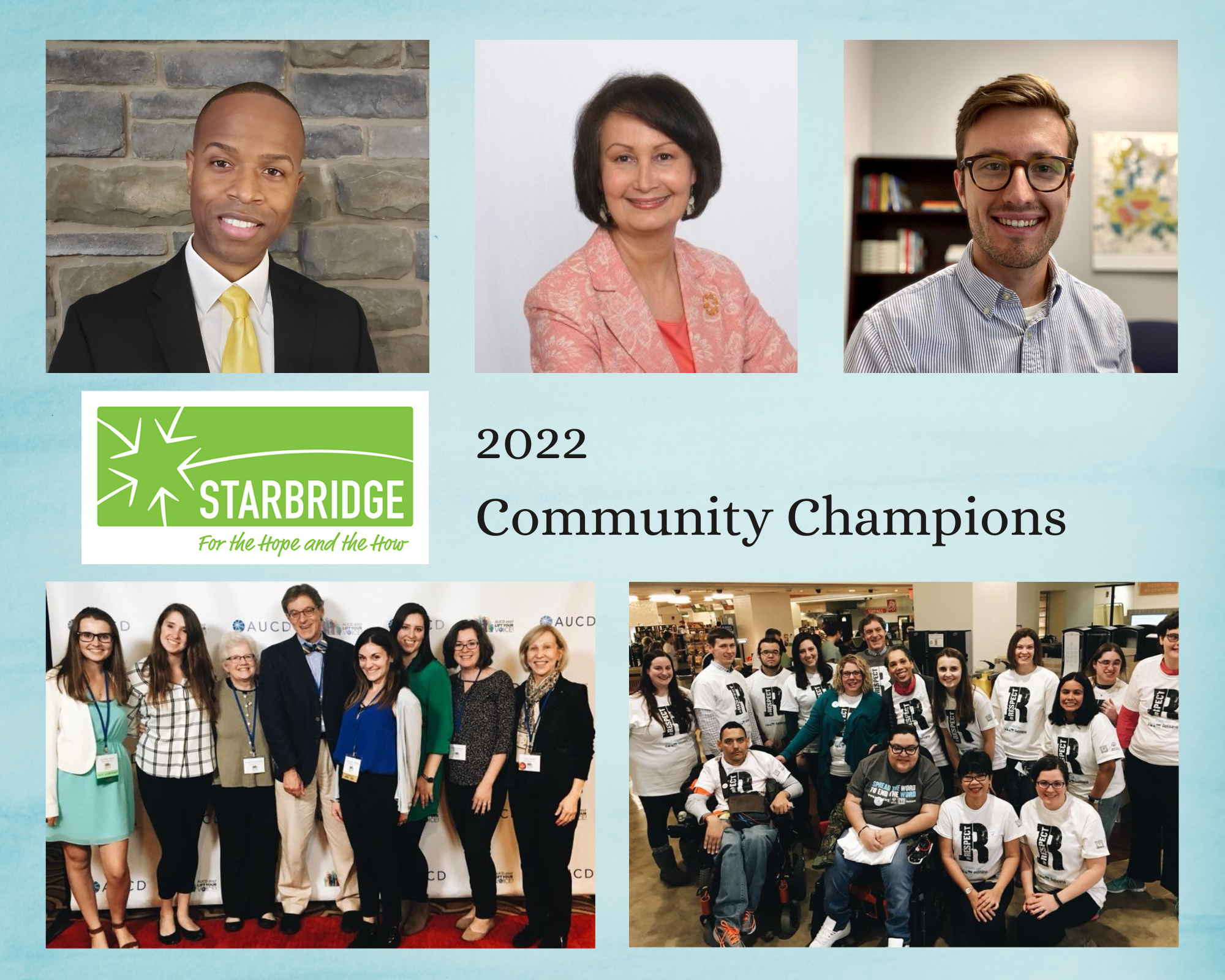 Collage showing diverse group of 2022 Community Champions